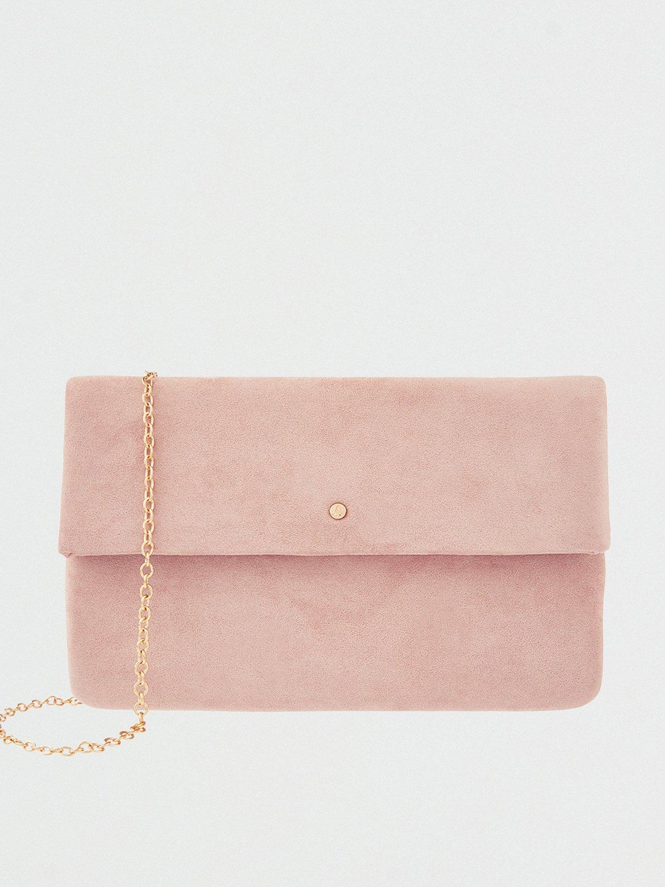 accessorize pink clutch bag