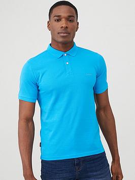 Superdry Superdry Classic Micro Lite Pique Polo Shirt - Electric Blue Picture