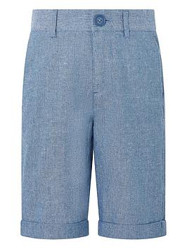 Monsoon Monsoon Nathan Chambray Linen Short - Blue Picture
