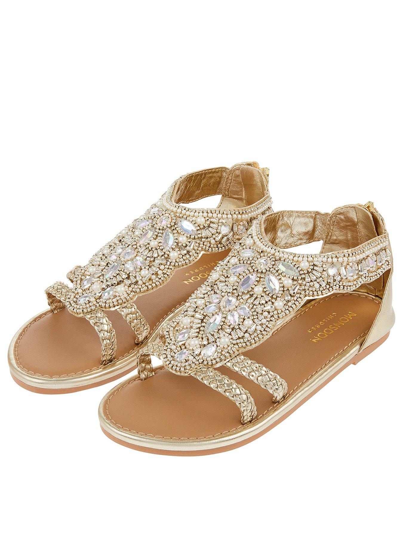 gold baby sandals
