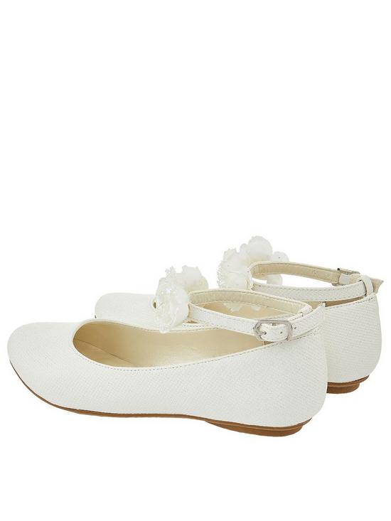 stillFront image of monsoon-girls-amy-corsage-ankle-strap-ballerina-ivory