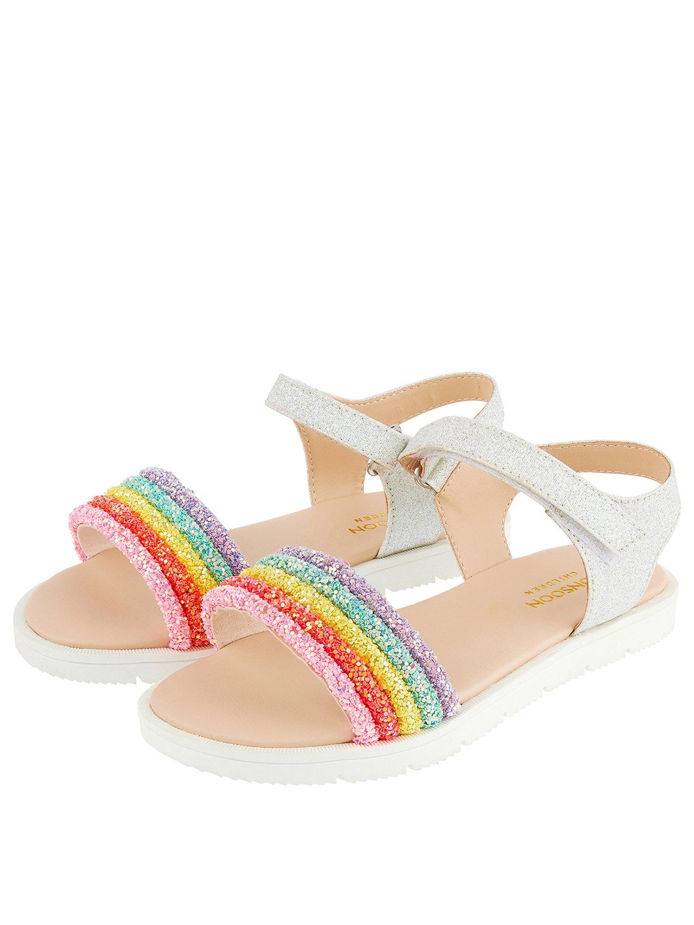 rainbow glitter sandals