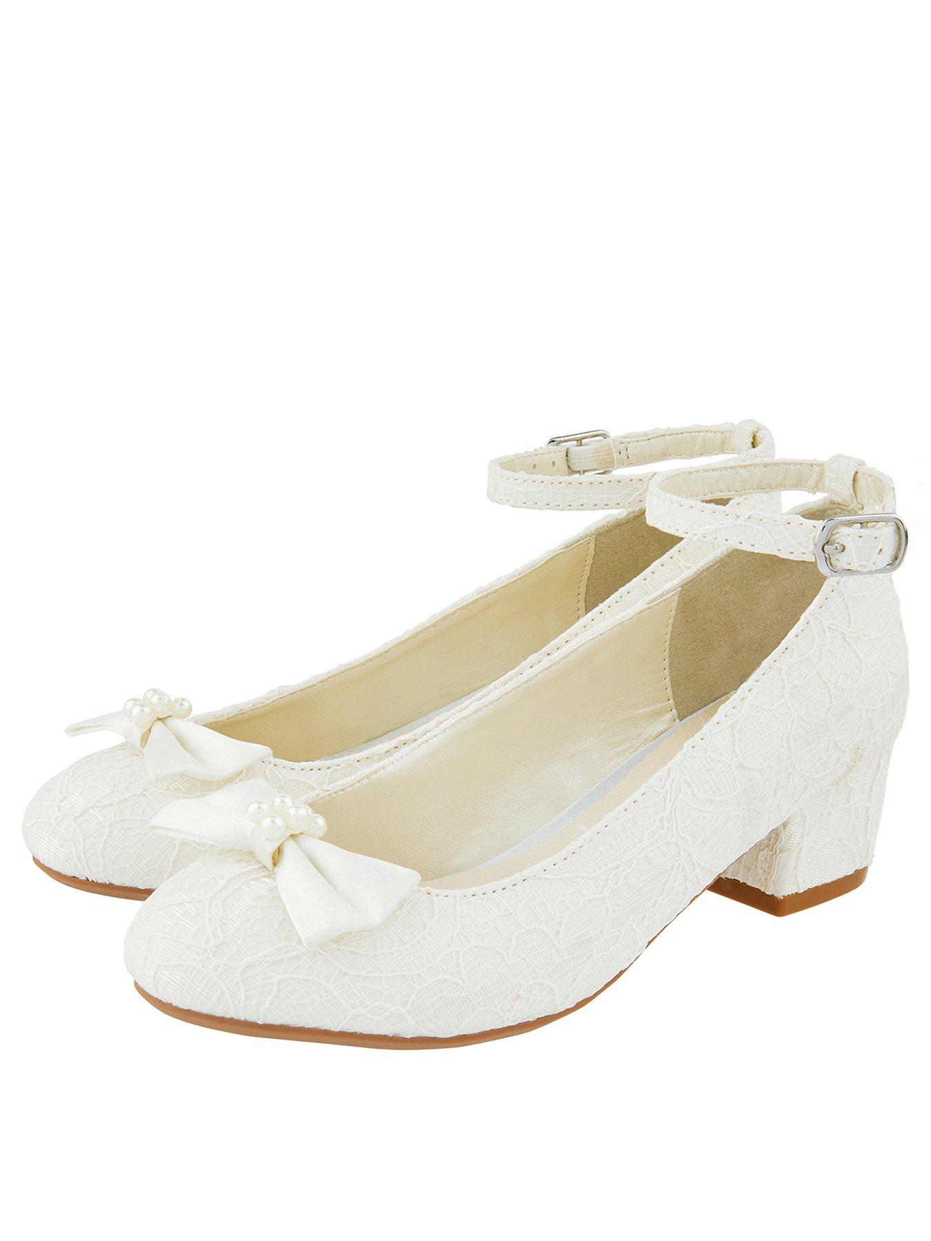 girls white bridesmaid shoes