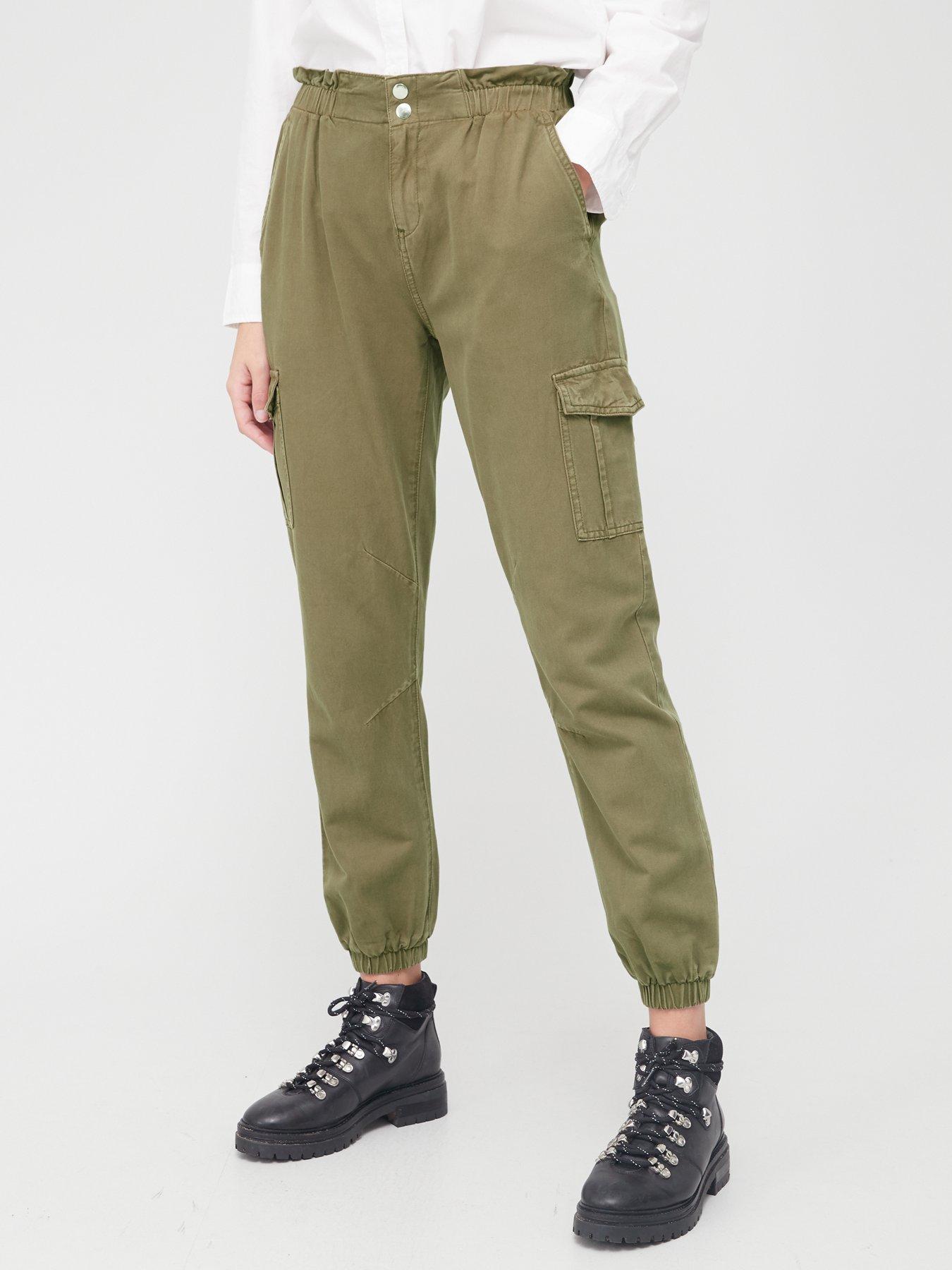 womens green utility trousers