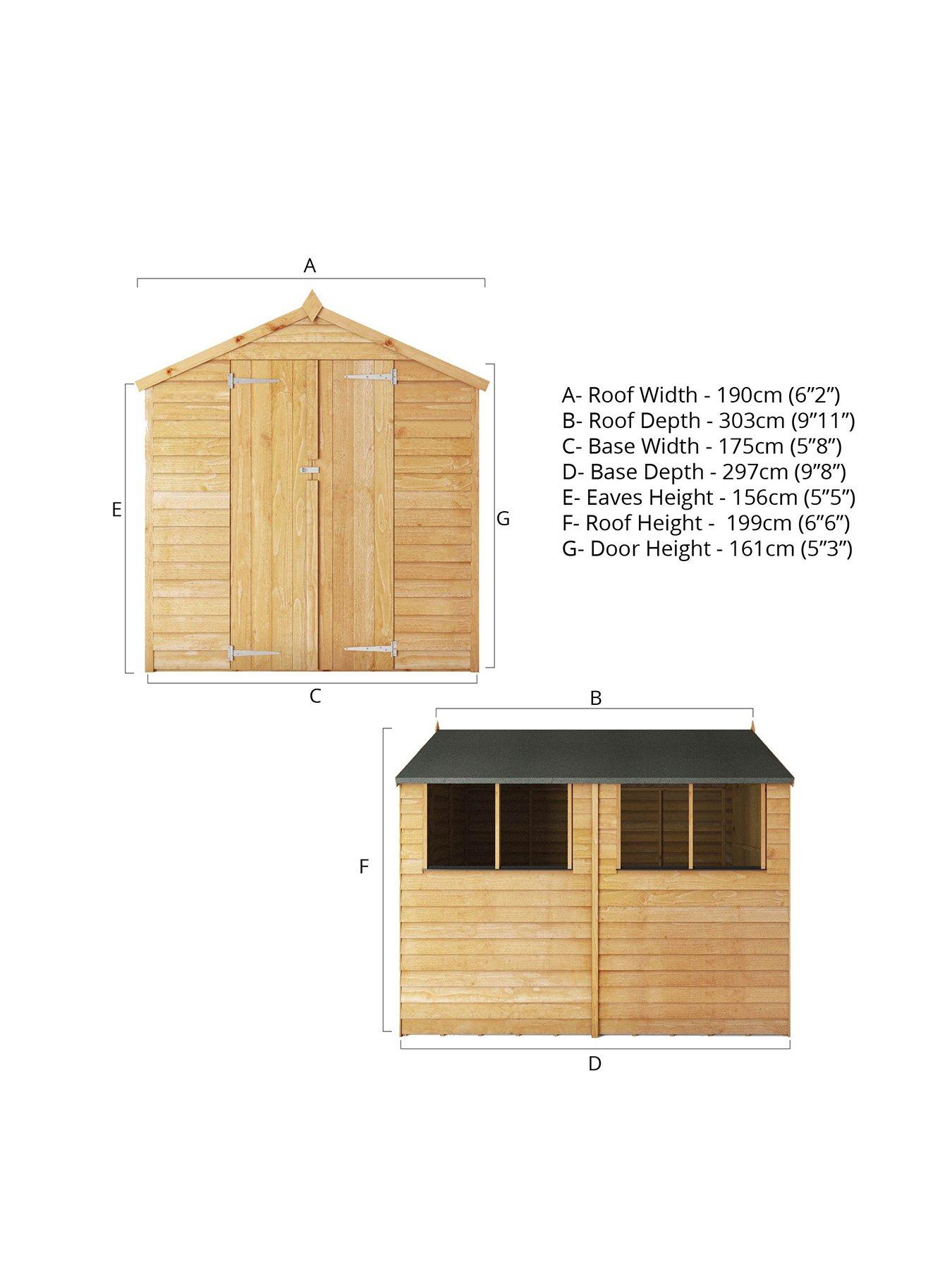 Image 3 of 6 of MERCIA 10X6 Value Overlap Dip Treated Apex Shed&nbsp;- FSC&reg; Certified