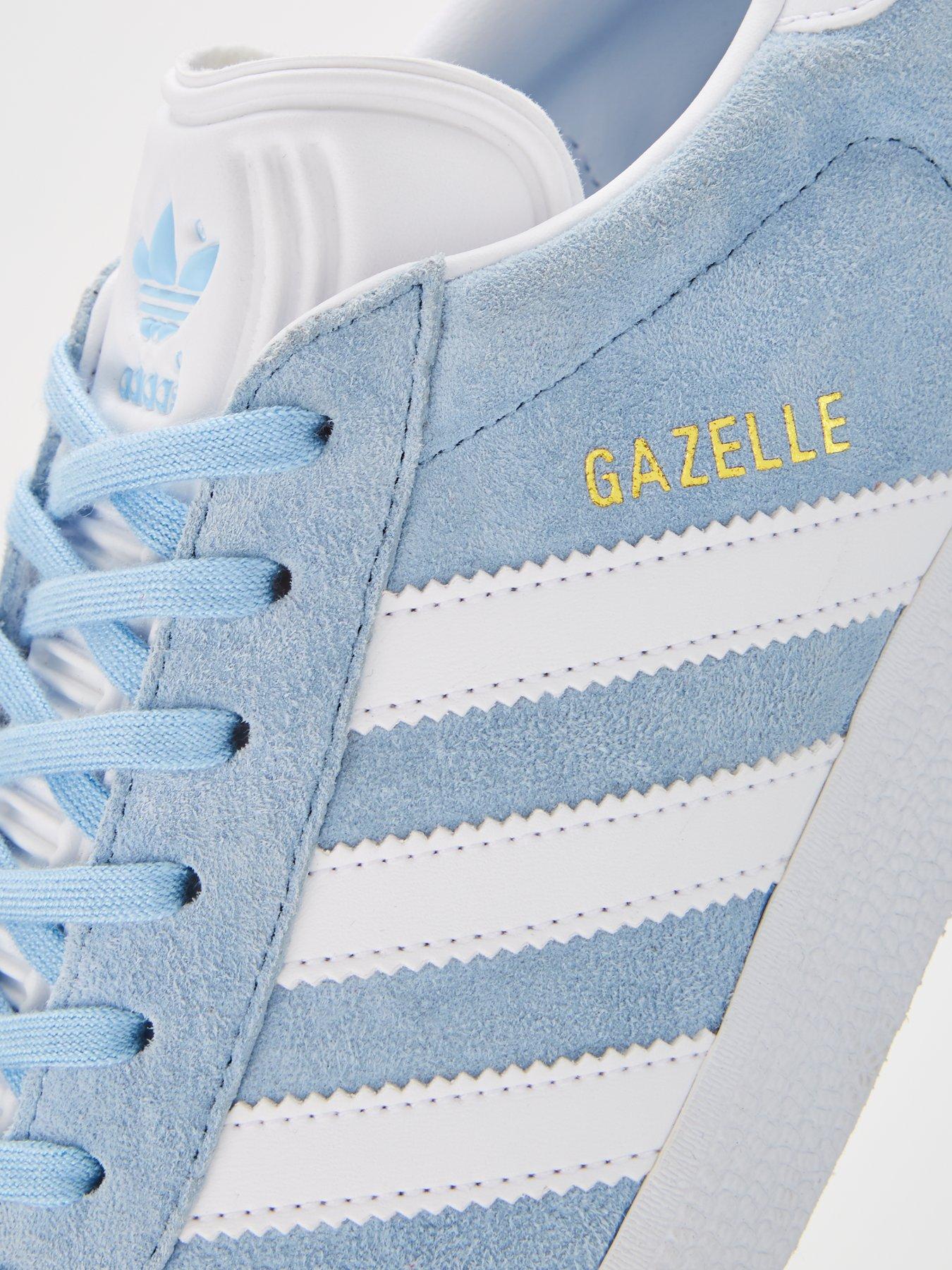 pale blue gazelle suede trainers