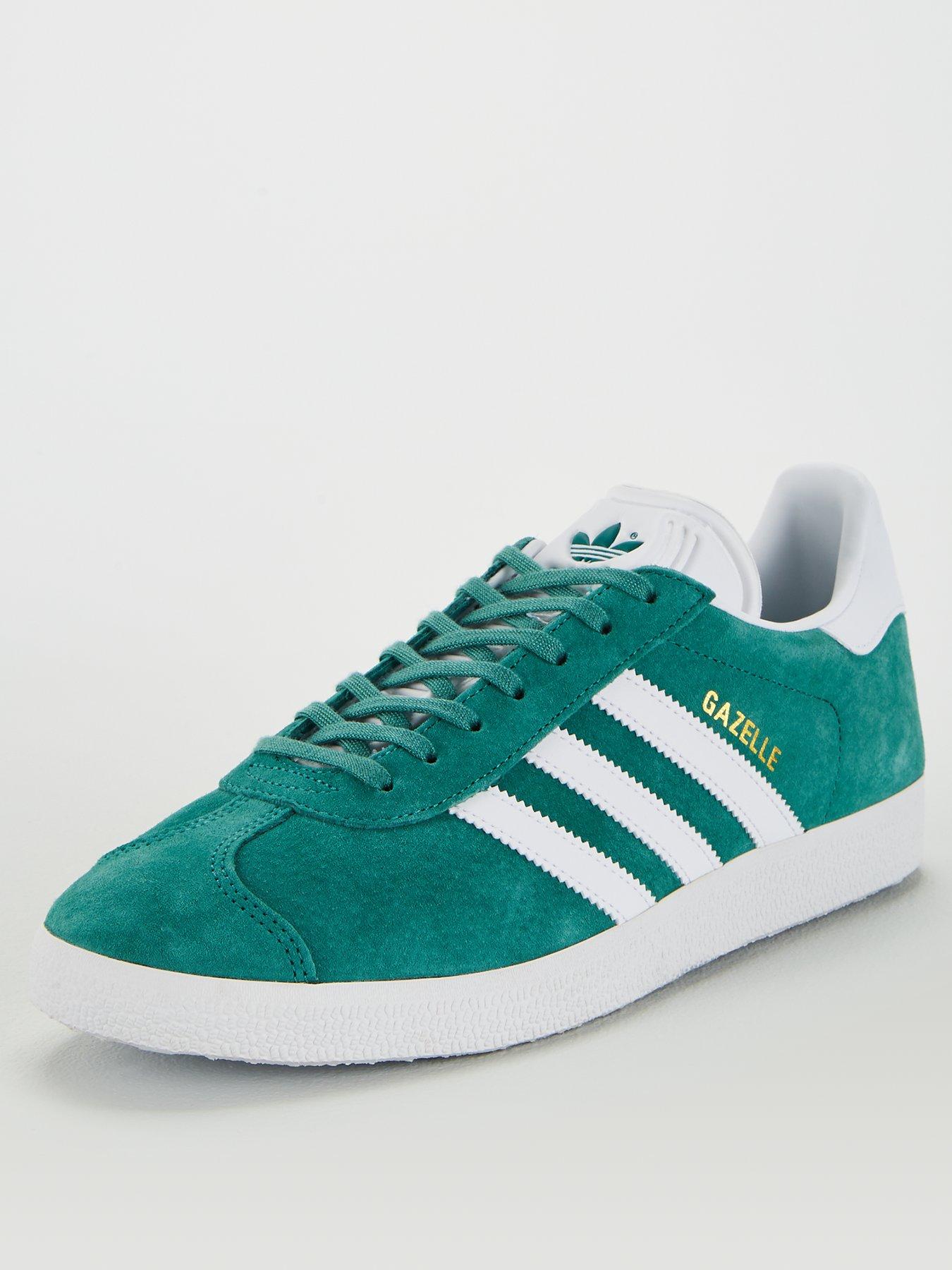 pale blue gazelle suede trainers
