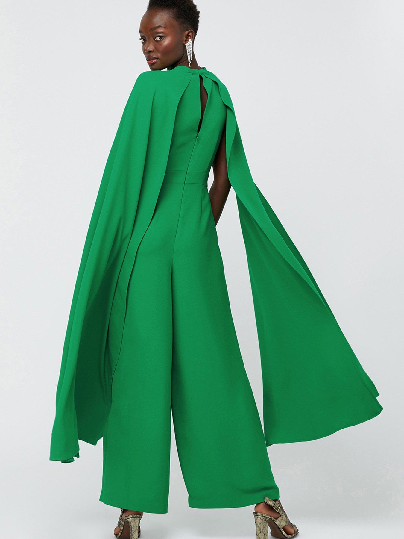 green cape jumpsuit