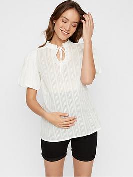 mama-licious-maternity-puff-sleeve-woven-top-white