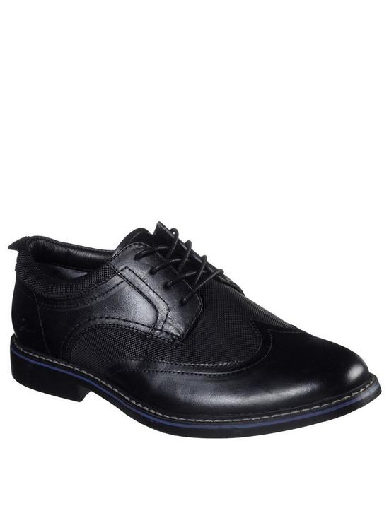 front image of skechers-bregman-modeso-shoes-black