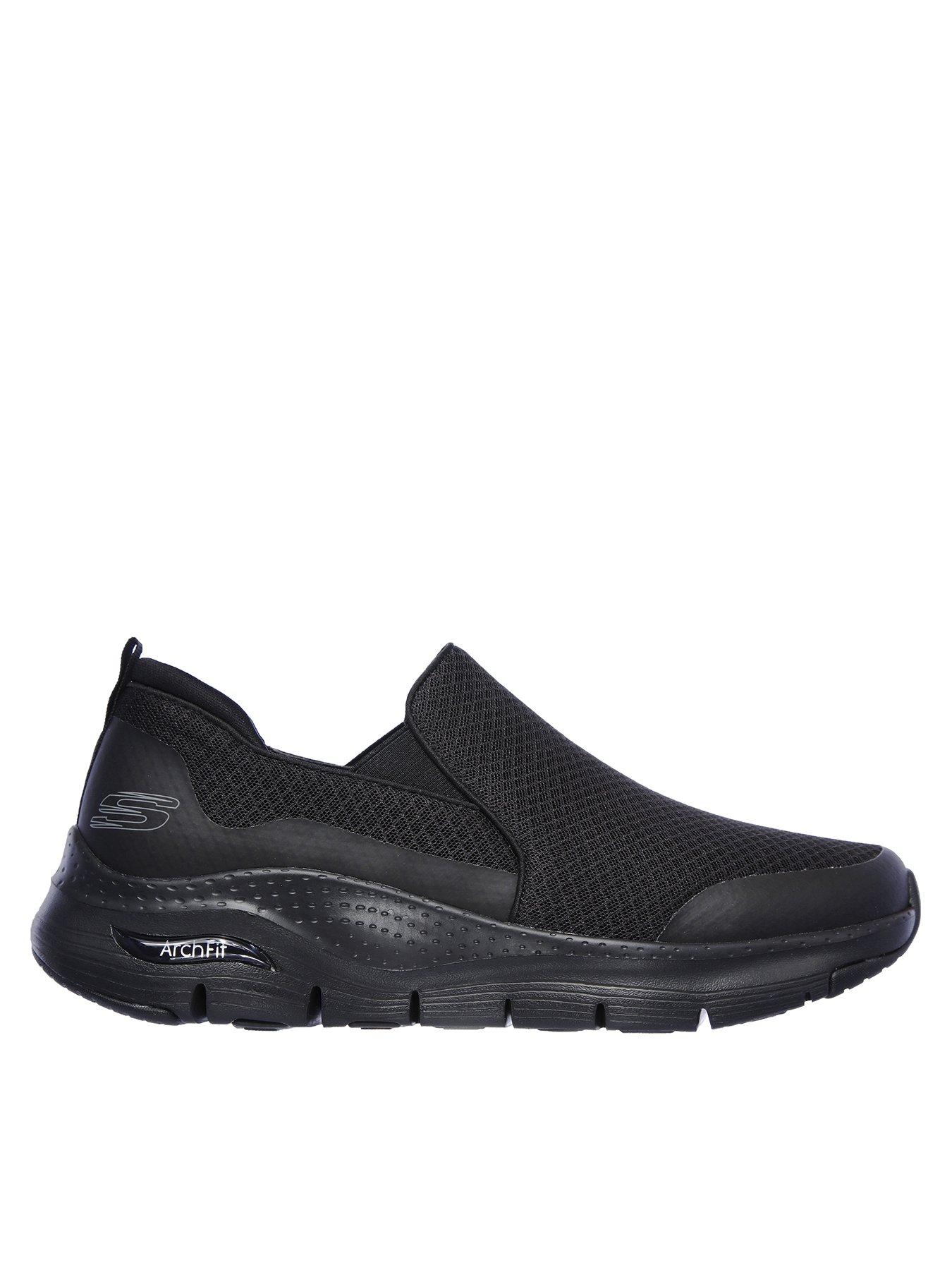 skechers black and white shoes