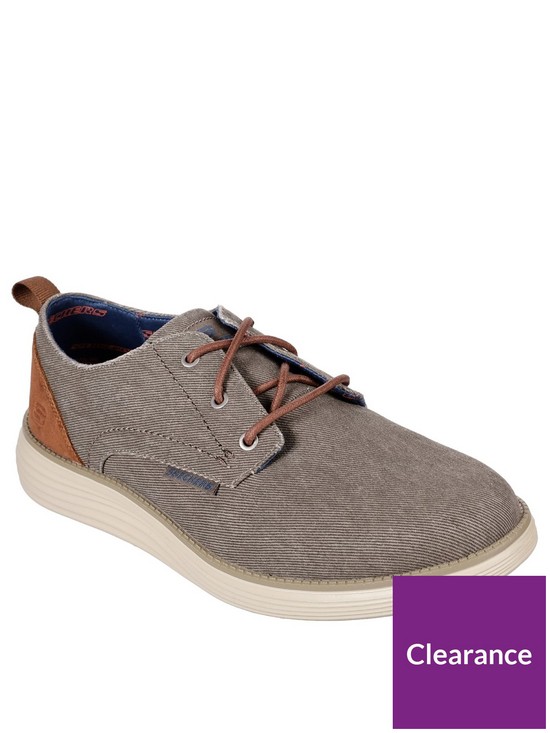 front image of skechers-status-20-lace-up-shoes-taupe