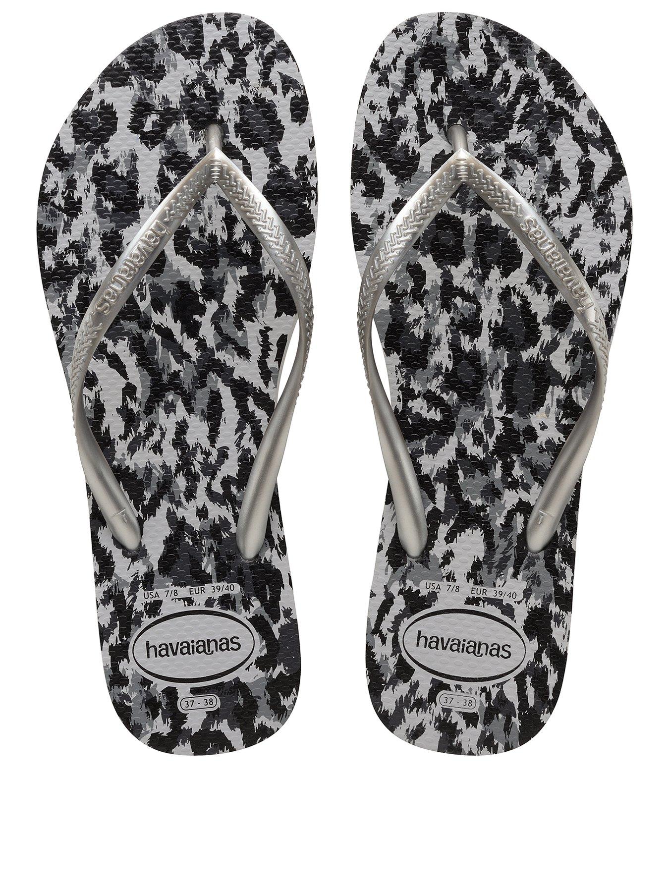 ladies animal flip flops size 6