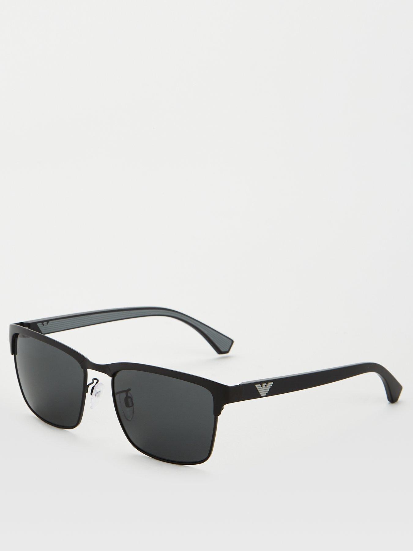 Image 1 of 3 of Emporio Armani Rectangle Lens 0ea2087 Sunglasses - Black