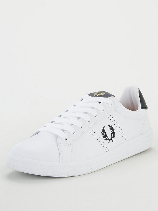 front image of fred-perry-b721-leather-trainers-white