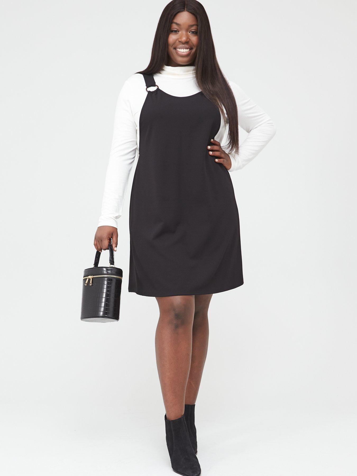 curve pinafore dress