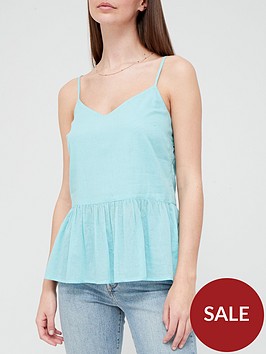 v-by-very-gathered-cotton-cami-turquoise