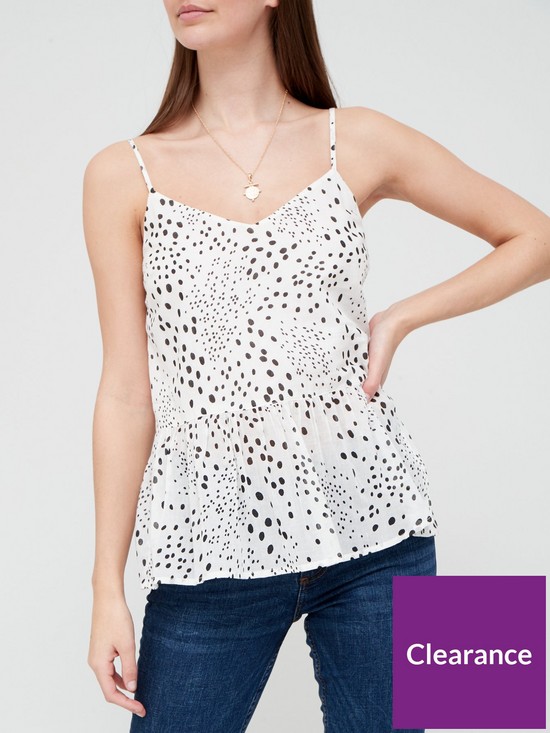 front image of v-by-very-gathered-cotton-cami-polka-dot