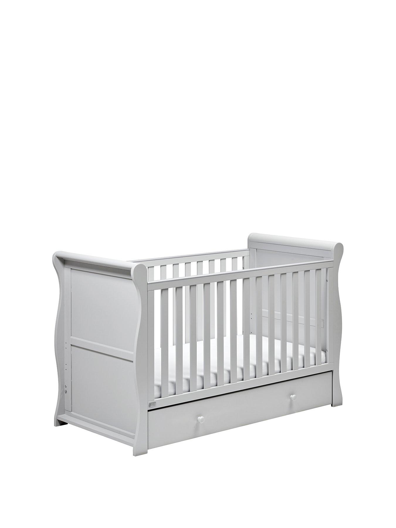 gray cot bed