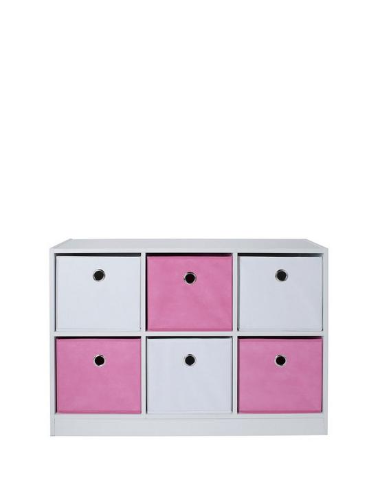 front image of lloyd-pascal-6-cube-storage-unit-pinkwhite