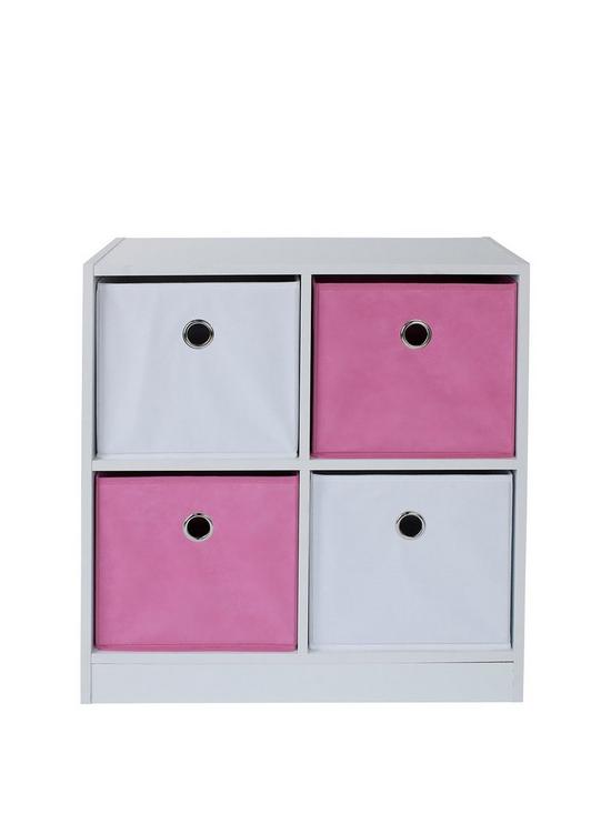 front image of lloyd-pascal-4-cube-storage-unit-pinkwhite
