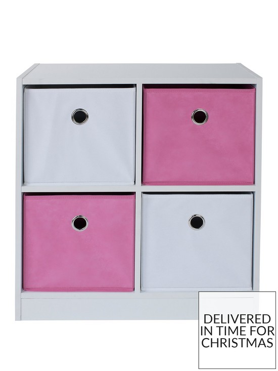 stillFront image of lloyd-pascal-pascal-cube-2-2-kids-storage-unit-pinkwhite