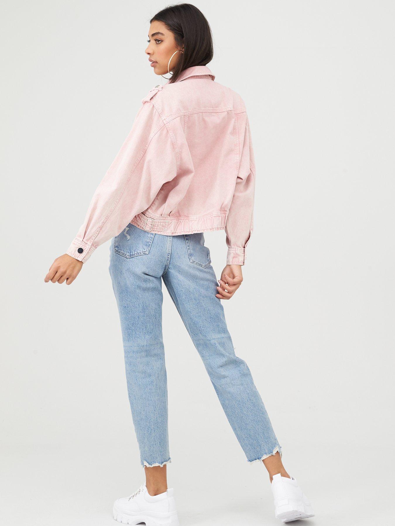 river island pink denim jacket
