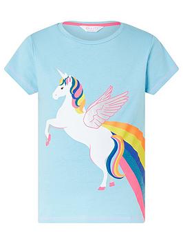 Accessorize   Girls Retro Unicorn T Shirt - Aqua