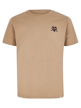 River Island River Island Boys Rvr Embroidered T-Shirt - Stone Picture