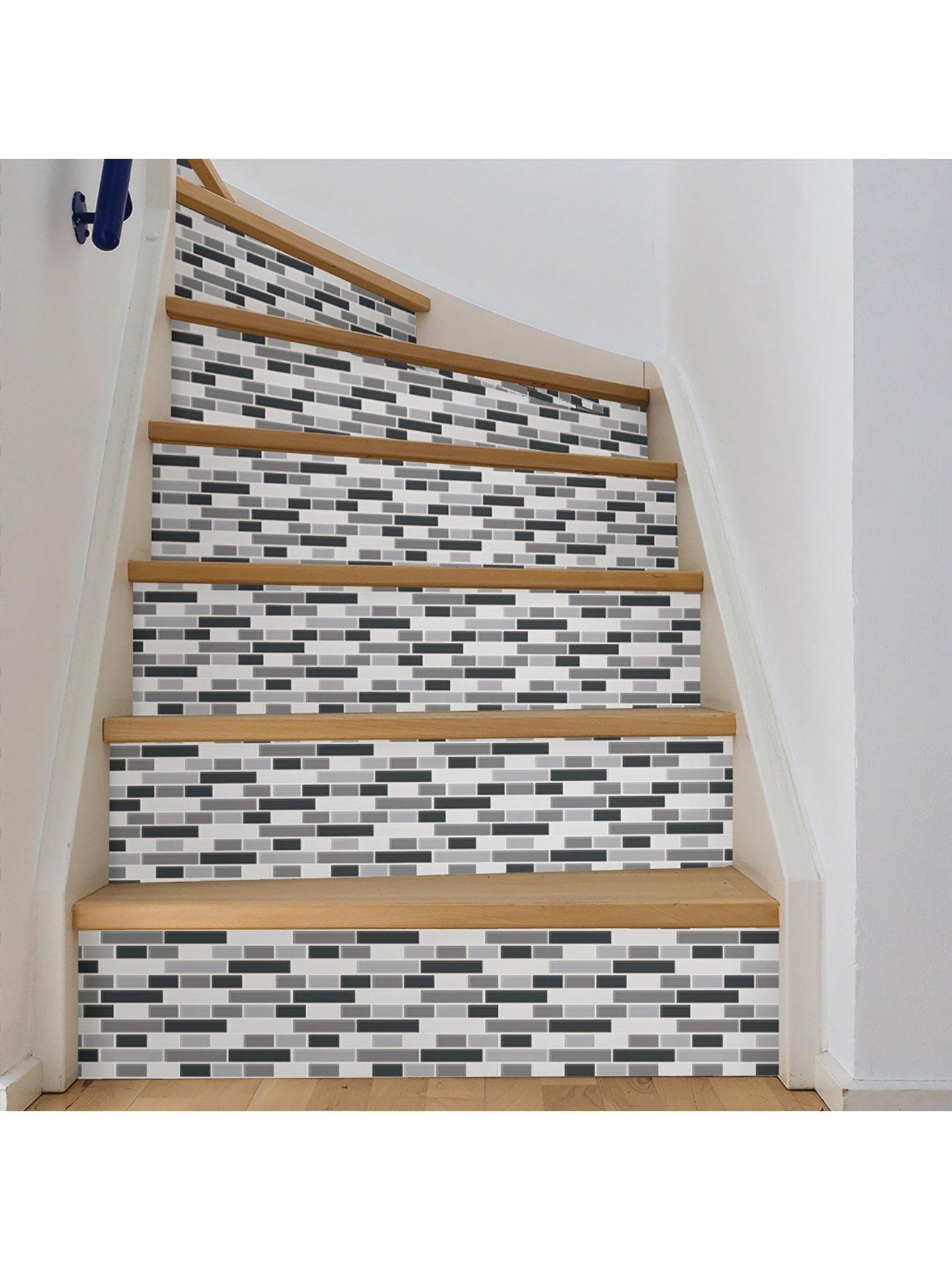 Image 3 of 4 of InHome Pack of 4 Smoked Glass Peel &amp; Stick Backsplash Tiles