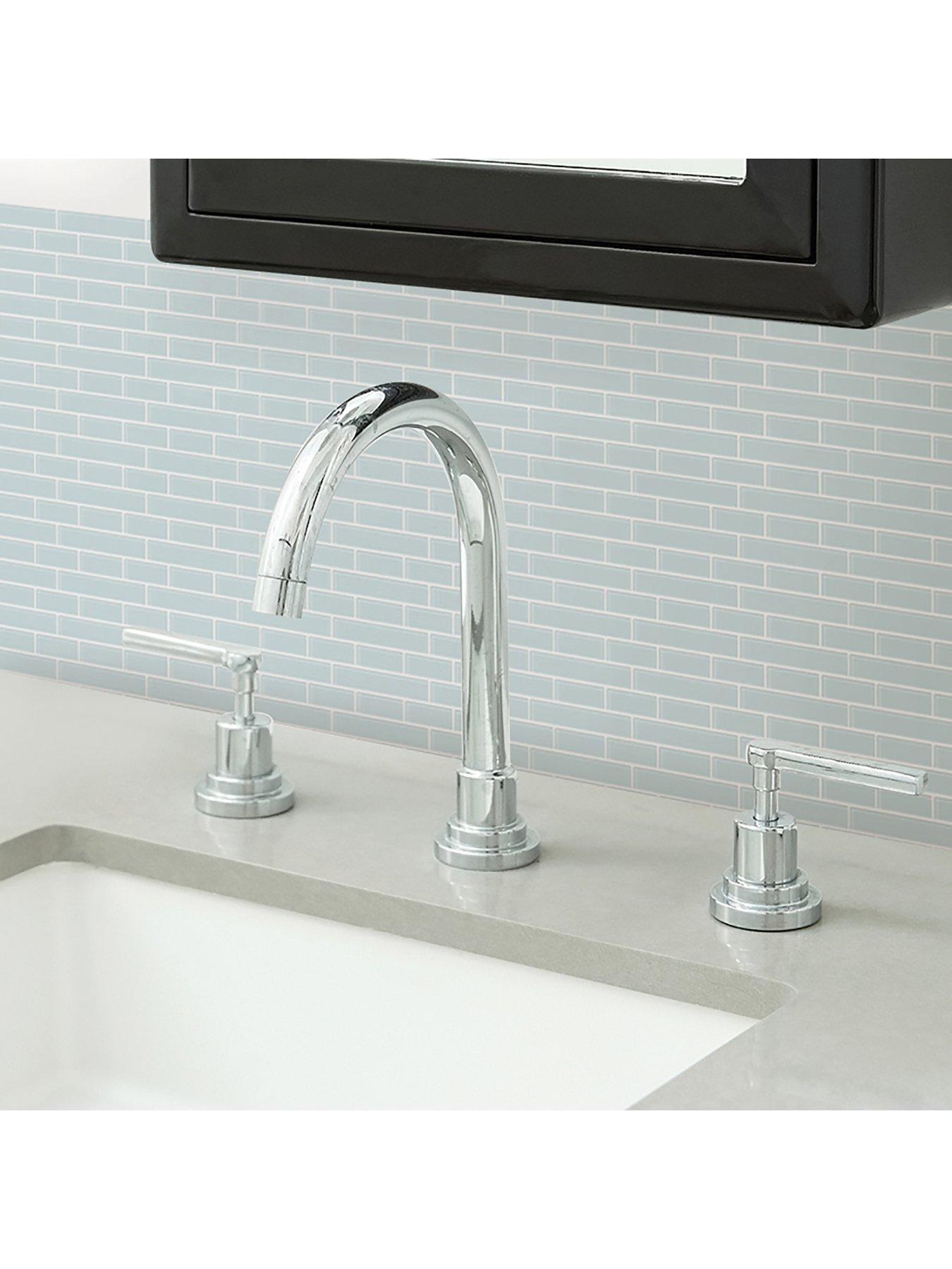 InHome Pack of 4 Sea Glass Peel  &  Stick Backsplash Tiles