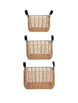 Very Set 3 Paper Weave Baskets Picture