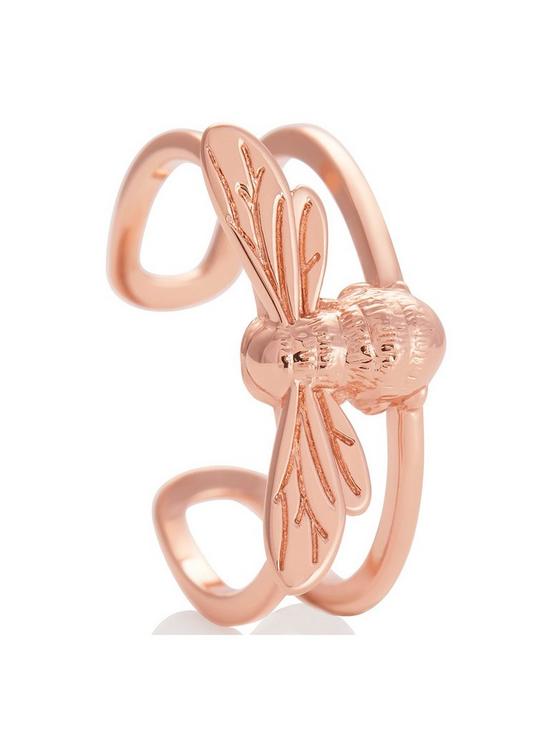 front image of olivia-burton-lucky-bee-ring-rose-gold