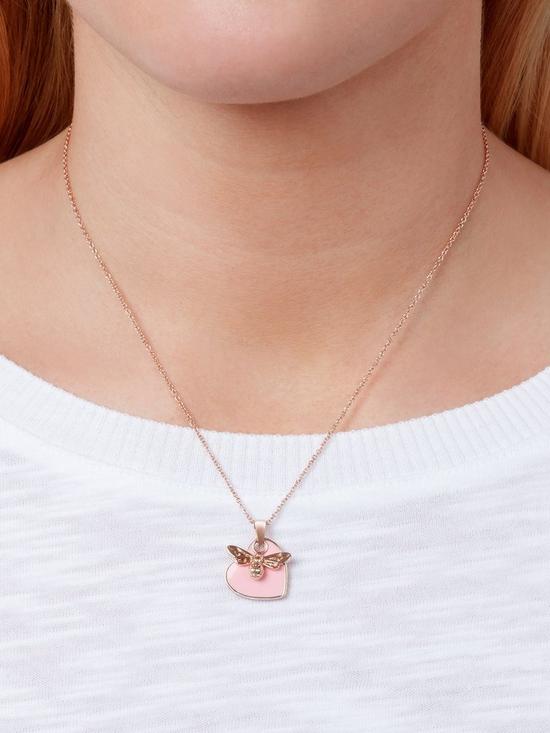 stillFront image of olivia-burton-you-have-my-heart-necklace-pink-rose-gold