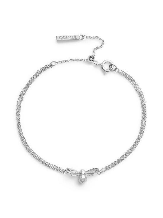 stillFront image of olivia-burton-lucky-bee-chain-bracelet-silver