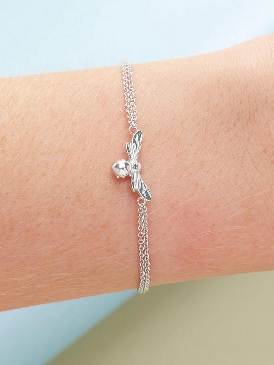 back image of olivia-burton-lucky-bee-chain-bracelet-silver