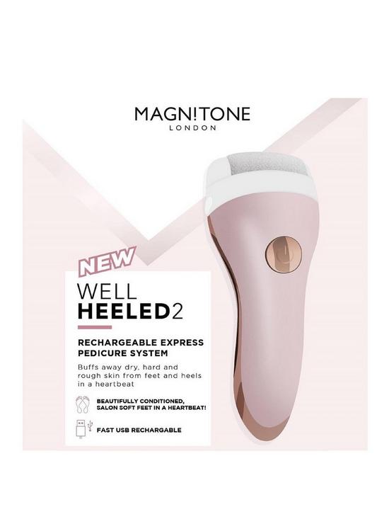 stillFront image of magnitone-london-well-heeled-2-express-pedi-system-pink-with-micro-crystal-roller-and-extra-buff-roller-head