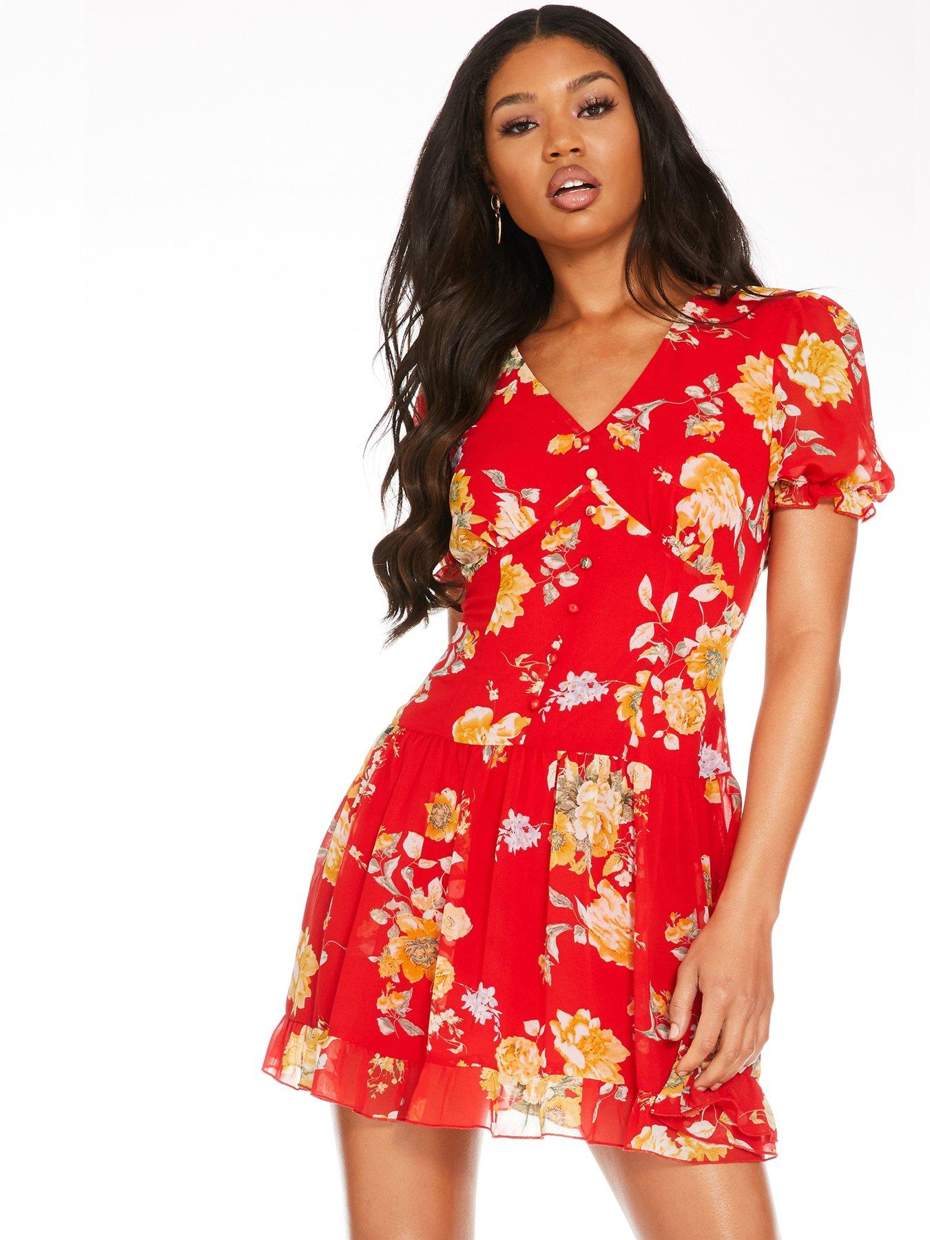 quiz yellow floral dress