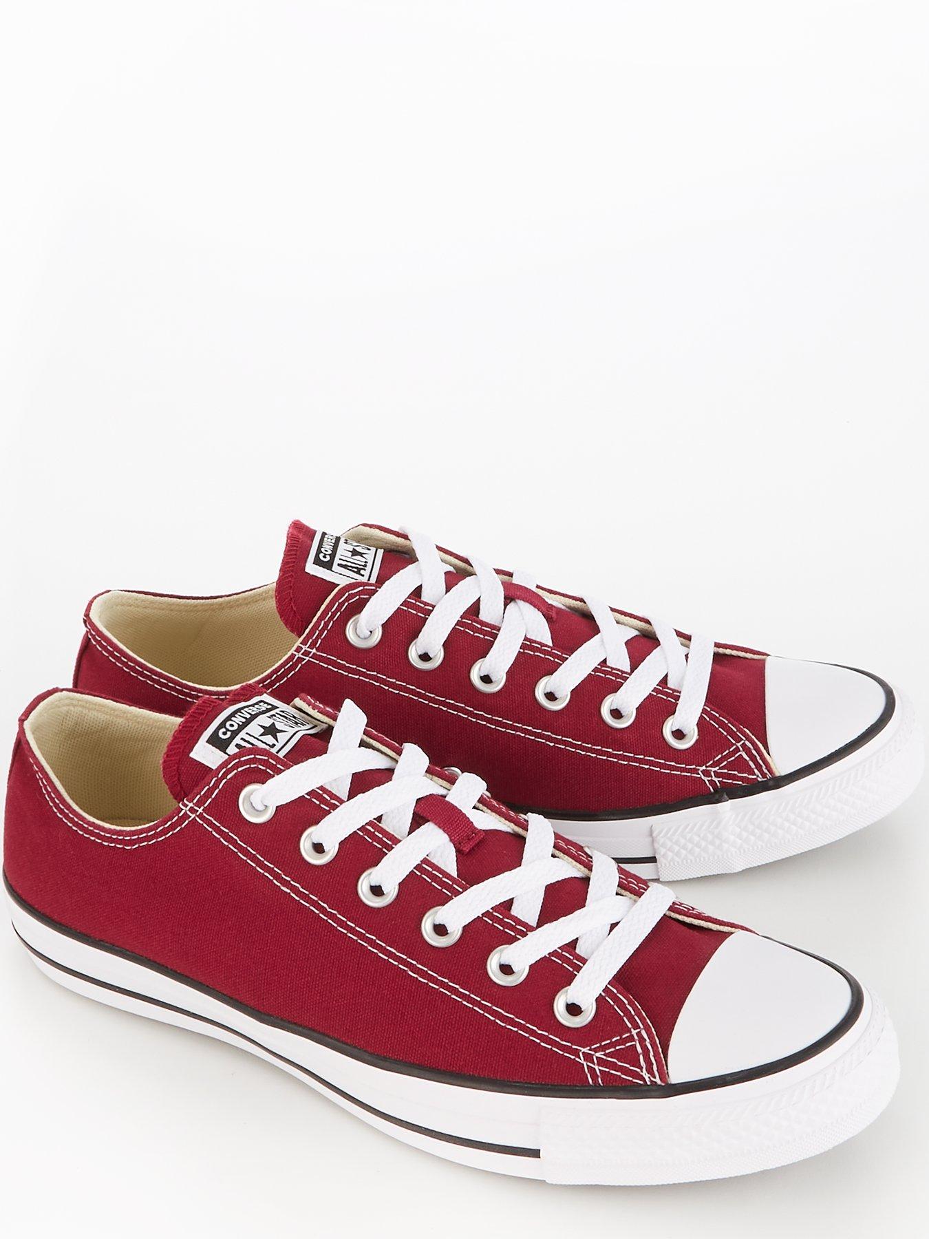 Red canvas shop converse