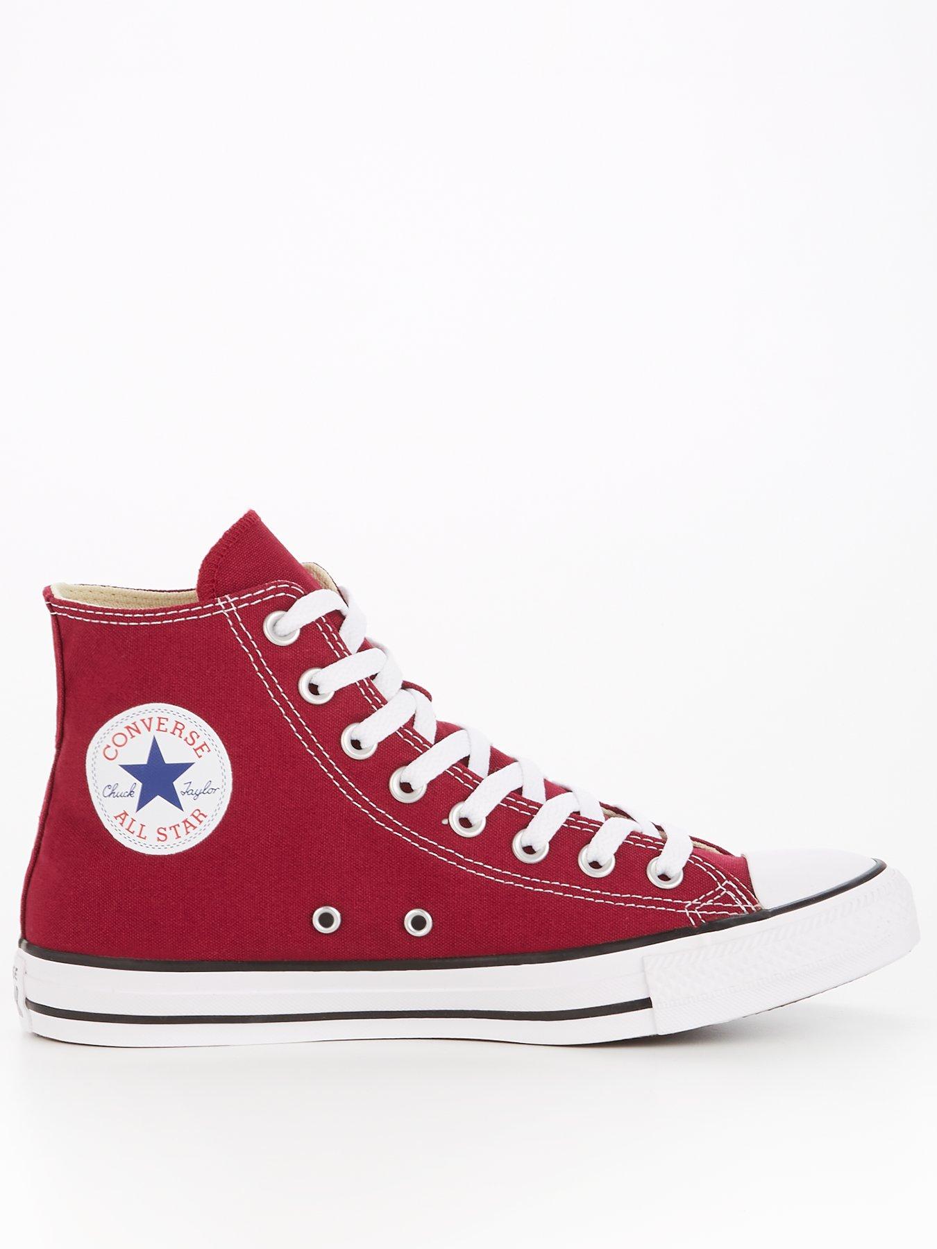 Converse Mens Canvas Ox Trainers Dark Red littlewoods