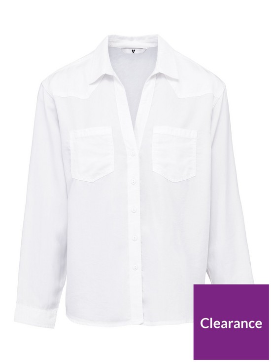 stillFront image of v-by-very-valuenbspsoft-touch-casual-shirt-white