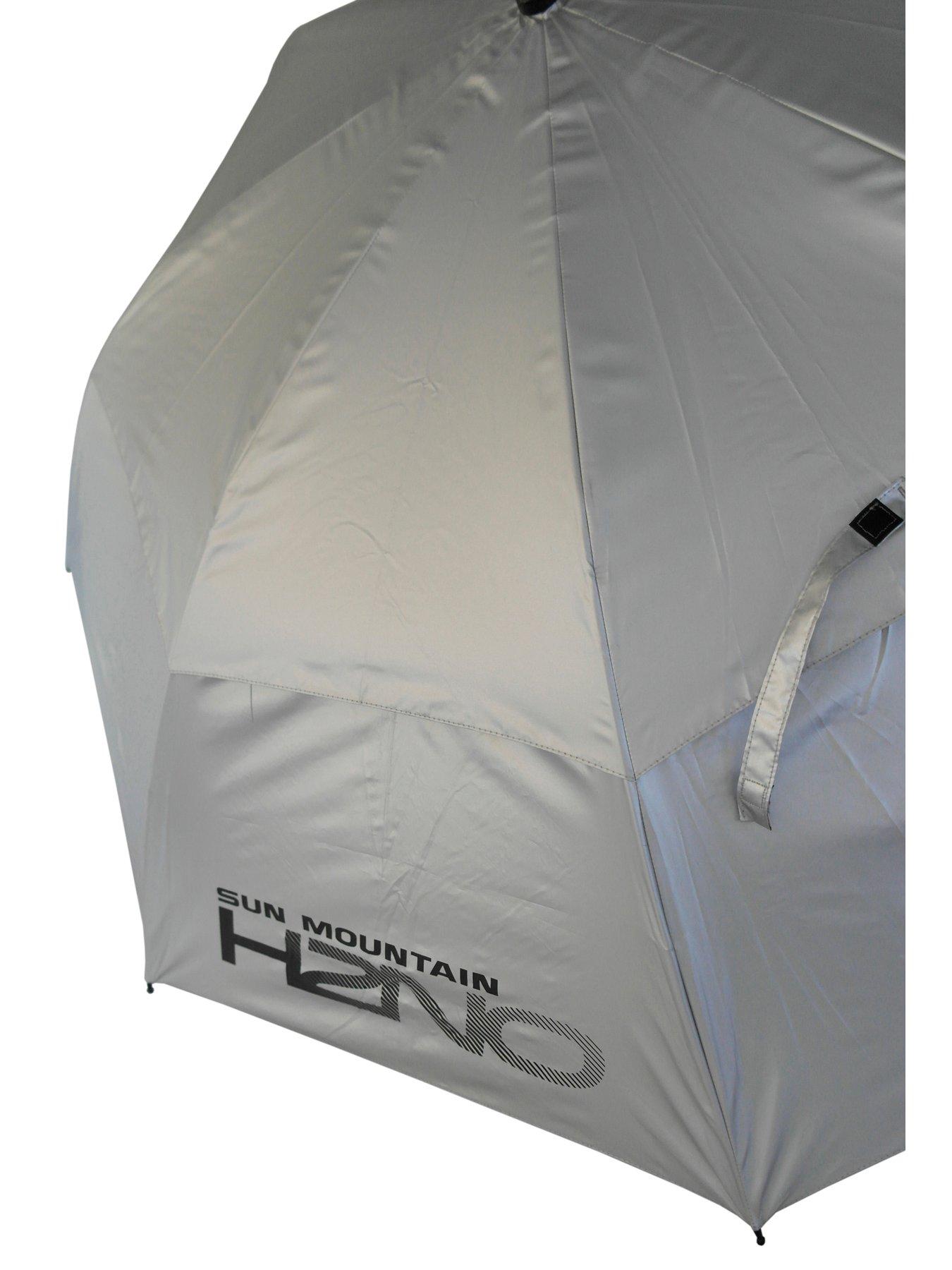  image of sun-mountain-h2no-dual-canopy-windproof-large-golf-umbrella-68-172cm-auto-opening-fibreglass-frame-uv-protection-ultraviolet-silver
