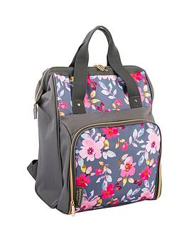Summerhouse By Navigate Gardenia 2 Person Filled Insulated Backpack - Grey Floral