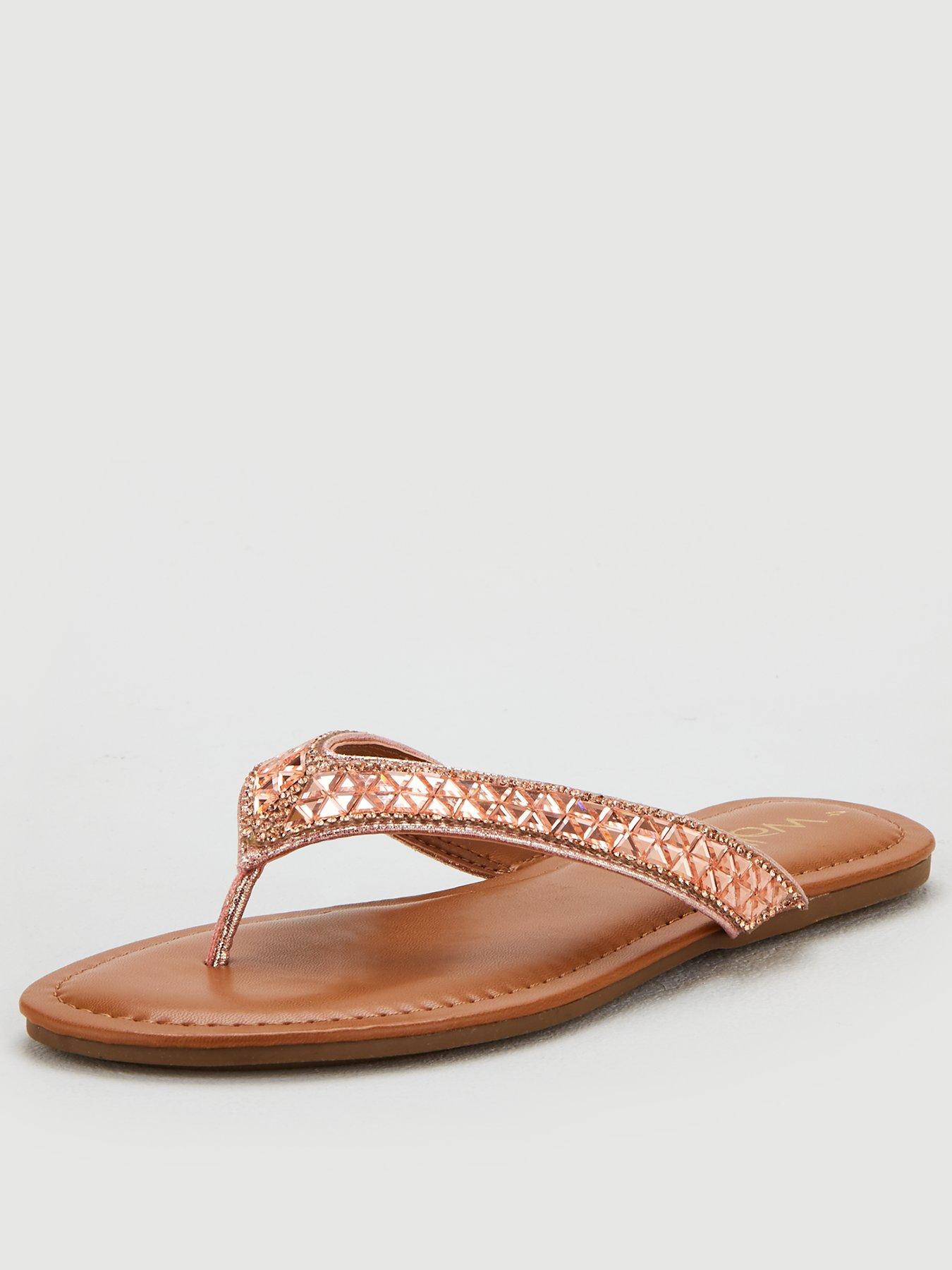 gold sparkle flip flops