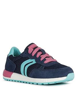 Geox Geox Girls Alben Lace Up Trainer - Navy Picture