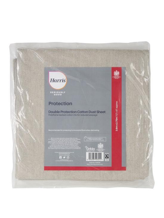 front image of harris-seriously-good-cotton-rich-dust-sheet-12-x-9-36m-x-275m