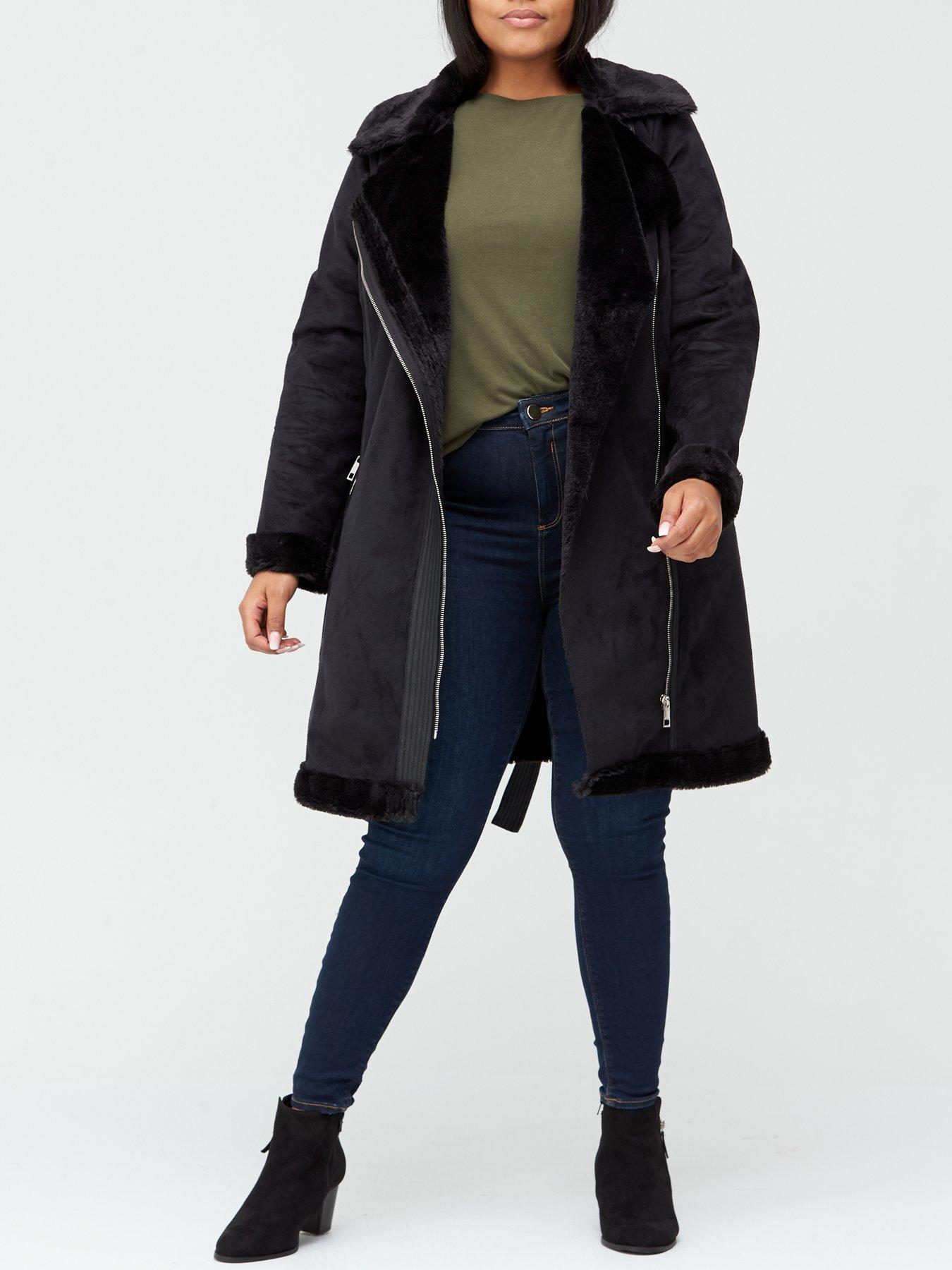 longline black jacket plus size