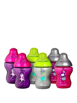 tommee-tippee-6-piece-260ml-closer-to-nature-decorated-bottles