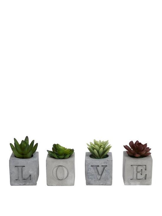 front image of love-pots-with-artificial-plants