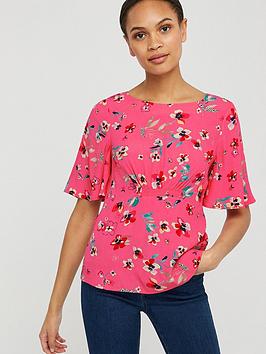 Monsoon Monsoon Maisy Print Ecovero Top - Pink Picture